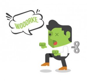 Zombie businessman. Vector flat illustration